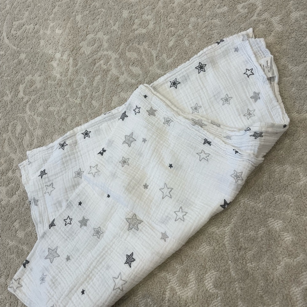 Star muslin swaddle baby blanket gender neutral